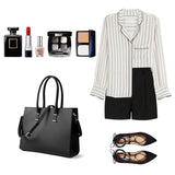 Laptop Women 15.6-Inch Computer Work Leather Handbag Business Office Bag