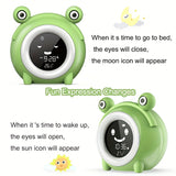1pc Cartoon Frog Student Sleep Trainer Clock, ToddlerAccompanying Sleeping Night Light Wake Up Alarm Clock, Wake Up Wake Up And Night Accompanying Sleeping Night Light, Birthday Christmas Various Holiday Gifts USB Plug Power Supply