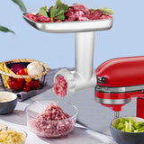 Food Grinder Attachments For Kitchenaid Stand Mixers With 2 Sausage Stuffer Tubes & 4 Grinding Plates To Work As Meat