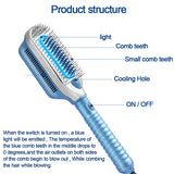 Cold Straightner For Hair Brush Ice Therapy Professional Negative Ion Cold Air Straightening Comb Smoothing Brush Hair Styler
