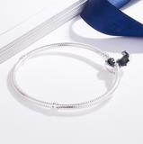 S925 silver classic buckle snake bone bracelet explosion round buckle base chain