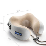 U-shaped Massage Pillow Neck Massager 15min Timing Comfortable Vibration Massage Built-in Battery Massager Neck Pain Relief