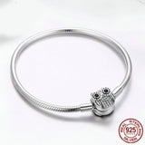 Fashion Lady Cute Owl Sterling Silver Bracelet