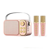 Portable RGB LED Light Karaoke With 1-2 Wireless Microphones 7 types Voice Effects Bluetooth Speaker System HIFI Stereo Surround