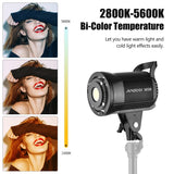 Andoer 135W/60W Bi-color Portable LED Studio Video Dimmable Bowens Mount Continuous Light for Product Portrait Photography