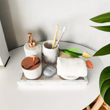 1pc Natural Marble Polished Bathroom Storage Tray, Multi-functional Tray, Toiletries Storage, Towel Tray, Cosmetics Storage, Jewelry Storage, Natural Grain, Fashion And Luxury, Neat And Beautiful, Functional And Practical, Bathroom Decoration