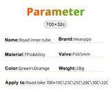 Ultralight Bike Inner Tube 700c 18 25 28 32 Road MTB Bicycle TPU Material 65mm Length French Vae Super Light Tire