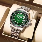 Guanqin Mens Watch Cyclops Sapphire Mechanical Automatic Watch NH35A Ceramic Bezel 100M Water Resistant Clock Relogio Masculino