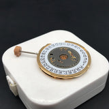 6003D/6003.D Swiss Ronda Quartz Movement Watch Mechanism Parts Replacements Gold Clock Movt White Datewheel Original
