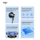 Original Aigo W01 TWS Wireless Earphone Bluetooth 5.2 Sports Noise Canceling Neckband Headphones Waterproof Microphone