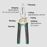8-in-1 Multi-Functional Scissors Electricity Wire Stripper Cutting Cable With Electrical Measuring Pliers