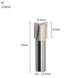 1/2 1/4 Trim Router Bit Wood Slotted Knife Carbide End Mill Straight Flute Bit