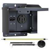 50 Amp Outlet with Breaker Weatherproof 125/250V 14-50R Receptacle Lockable Electrical Power Box for RV Camper