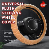 Soft Winter Warm Steering Wheel Cover Protector Decoration Super Thick Plush Collar for Women Man Car Accessories