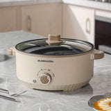 1pc UK Plug Steamers, Multifunctional Household Black Ceramic Crystal Nonstick Pot, Mechanical Three-speed Double-layer