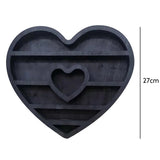 Moon Elf Wooden Heart Shaped Crystal Essential Oil Wall Shelf Living Room Home Display Rack A