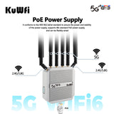 3000Mbps KuWFi 2.5G port lte wireless sim card NSA/SA Enrutador 360 wifi coverage outdoor 5g router