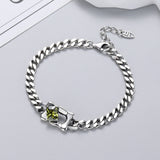 S925 Sterling Silver Geometric Diamond Vintage Bracelet