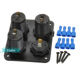 Dual USB Charger LED Voltmeter + 12V Power Socket Four Hole Panel for Car Boat Marine Truck Motorcycle RV ATV Vehicles Phone