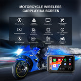 Motorcycle Navigator with Bulit-In Speaker 1000Nit Ips 7 Inch Toucreen Support Wireless Carplay Android Auto Dual Bluetooth