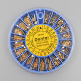 240pcs/box Gold Plated den tal Conical Screw Posts for Root Canal Filg Refills Nail