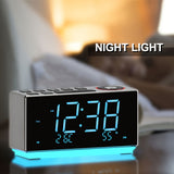 1pc Alarm Clock With FM Radio, USB Charging, 4.57cm Ice Blue LED Display, Night Light, Dual Alarm, Snooze, Dimmer Control, Bedside Office Electronic Clock ITOMA CKS508W
