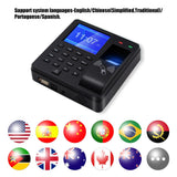 Access Control Attendance hine Fingerprint/Password/ID Card Recognition Time Clock w/ 2.4 Inch Screen Employee Recorder