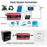 300W Solar Panel 12V to 110V/220V 3000W Pure Sine Wave Inverter Solars System Battery Charger Complete Power Generation