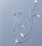 Pure Silver Benmingnian Simple Student Pony Bracelet