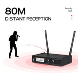 VM302 VHF Wireless Microphone System with 2 or 4 Handheld Cordless Mic 80 Meters Distance for Church Speech Family Karaoke New