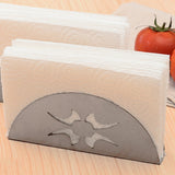 2X Paper Towel Holder Stainless Steel Napkin Holder Fanshaped Organizer Container Home Party Dining Table Decoration
