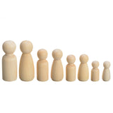 50Pcs Wooden Creative Doll People Manual Painting Dolls Crafts Dolls Toy DIY Color Graffiti Wood Doll Household Wood Toys