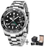 PAGANI DESIGN New Men's Automatic Mechanical Watches Waterproof 100M Luxury Sapphire Stainless Steel GMT Watch Men Reloj Hombre