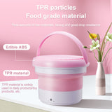 Mini Portable Ultrasonic Turbine Washing Machine Foldable Bucket Laundry Clothes Washer Cleaner for Home Travel