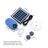 1.5W 3600mAh Solar Fish Tank Oxygenator - Oxygen Pond Air Pump, Fishing Aerator for Aquarium.