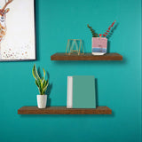 3 Pcs/Set Wood Floating Shees Hanging With Invisible Brackets Wall Shelf For Storage And Display