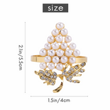Rings Set of 6, with Glittering Imitation Diamond and Inlay Alloy Napkin Ring Holder