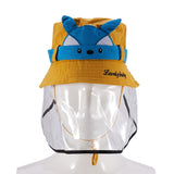 Kids Boys Mask Eye Protective Cap Bucket Anti-Saliva Dustproof Face Cover Caps Dual Purpose Sun Hat