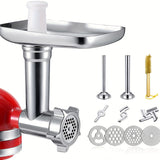 1pc, Food Grinder Attachments For KitchenAid Stand Mixers, Meat Grinder, Sausage Stuffer, Perfect Attachment For KitchenAid Mixers, Silvery(Machine/Mixer Not Included) Kitchen Stuff Clearance Kitchen Accessories Baking Supplies Clearance