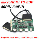40PIN Micro HDMI to board EDP Signal screen driver Adapter Portable LCD Display Projection 2K 4K 60hz 120Hz 144hz