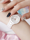 White Ceramic Women's Watch Simple Temperament