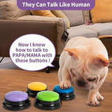 Recordable Buttons, Buttons For Communication Pet Training Buzzer, Dog Talking Button Set Funny Gift ,4PCS
