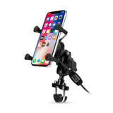 Phone QC3.0 USB Qi Fast Charging Wireless Charger 9-30v Bracket Holder 360 Rotation Motorcycle Bicycle Handlebar