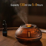 1pc Crackle Paint Flame Aroma Diffuser Simulation Flame Air Humidifier Cool Mist Humidifier Quiet Ultrasonic Humidifiers For Bedroom