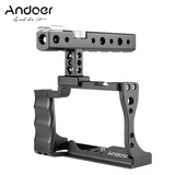 Andoer Cage Kit for Canon EOS M50 DSLR Cameras Top Handle Camera Video Rig Aluminum Alloy with Cold Shoe Mount