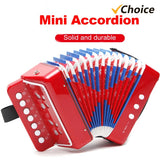 7 Keys 2 Bass Small Accordion Educational Musical Instrument Christmas Birthday Gift Toddlers Beginners