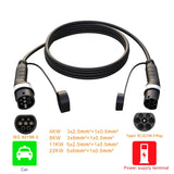 Electric Vehicle Adapter Type2 Female To Male Plug 250V/480V 16A/32A Ev Car Charging Converter Cable