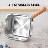 316 Multifunctional Stainless Steel Frying Pan with Outdoor Preservation Box - Portable 2500ML Deep Fryer