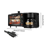 3 in 1 Breakfast hine Toaster Frying Pan Kitchen Appliances with Coffeemaker Non Stick Griddle for Egg Sausages Bread