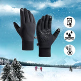 Autumn Winter Outdoor Cycg Water Windproof Thicken Warm Toucreen Shockproof Nonslip Riding Motorbike Gloves Men